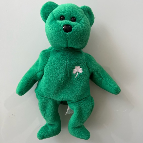 RARE RETIRED VINTAGE TY BEANIE BABY 1997 erin bear saint patricks day - Picture 2 of 5